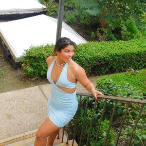 Cutout Blue Dress